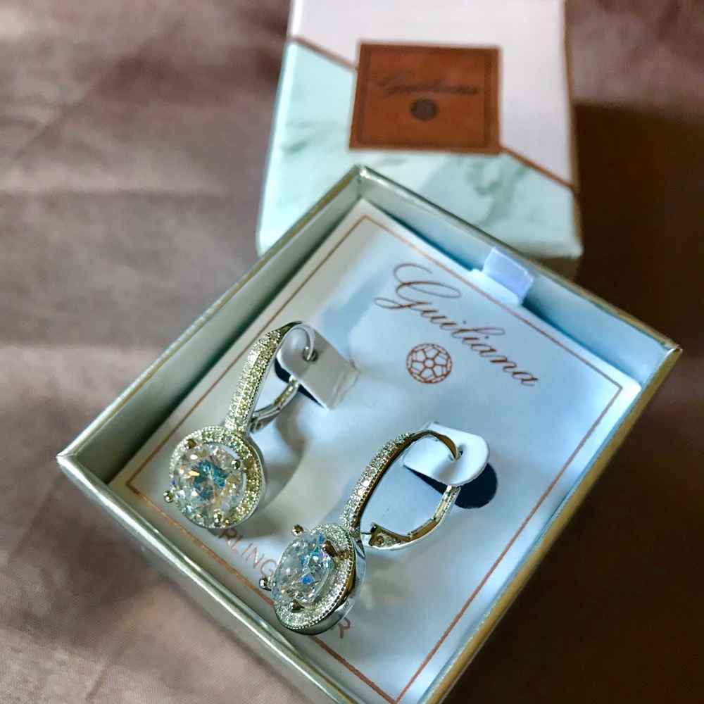 Guiliana Sterling Silver Round Drop Earrings